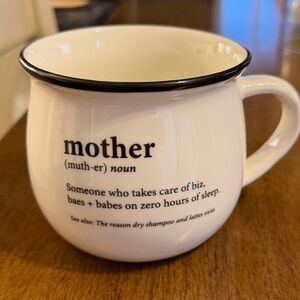 White Ceramic Mug with Black Rim